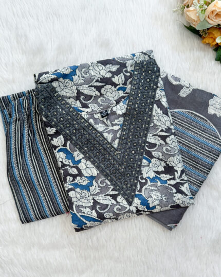 Regular Wear Cotton Salwar Set | Grey | MC0094