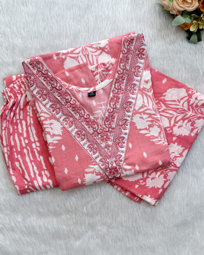 Regular Wear Cotton Salwar Set | Pink | MC2275A
