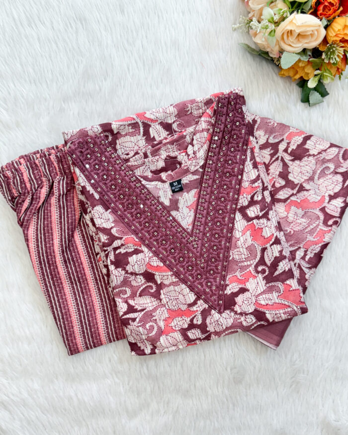 Regular Wear Cotton Salwar Set | Pink | MC0091