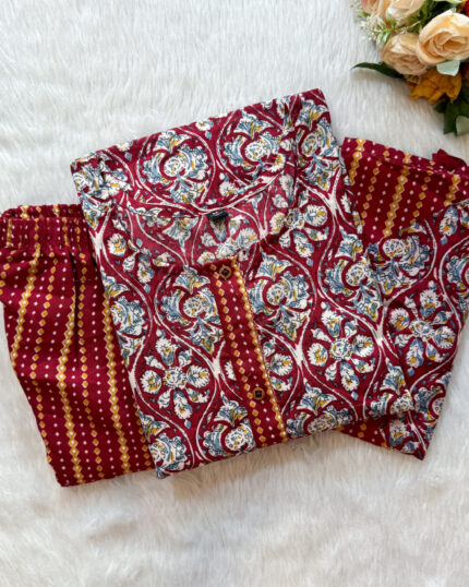 Regular Wear Cotton Salwar Set | Maroon | MC2894C