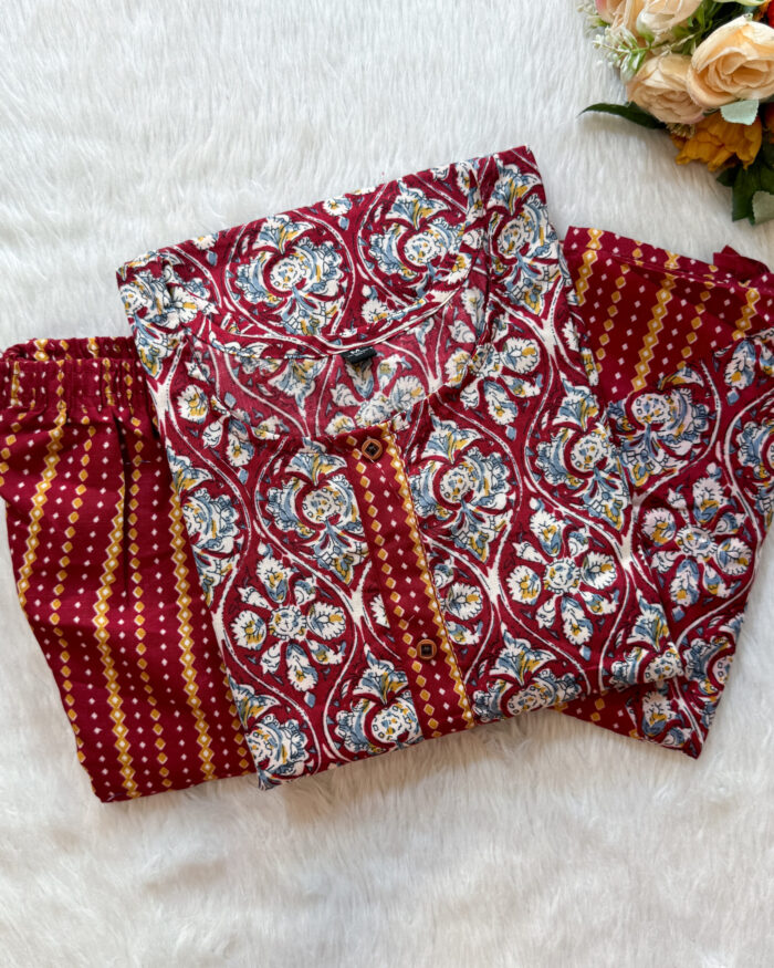 Regular Wear Cotton Salwar Set | Maroon | MC2894C