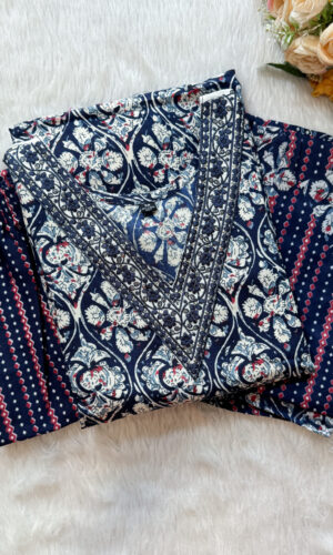 Regular Wear Cotton Salwar Set | Blue | MC2892C