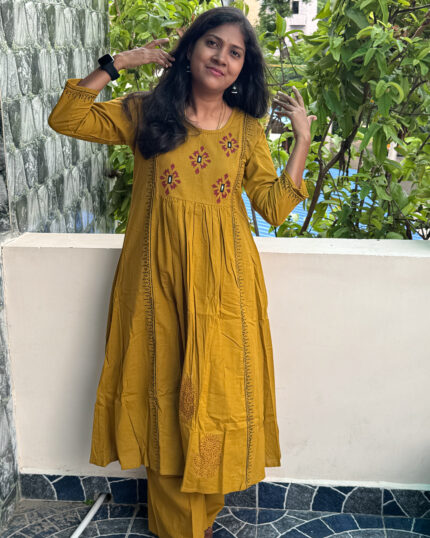 Anarkali Cotton Kurta Pant Set | RC0004A