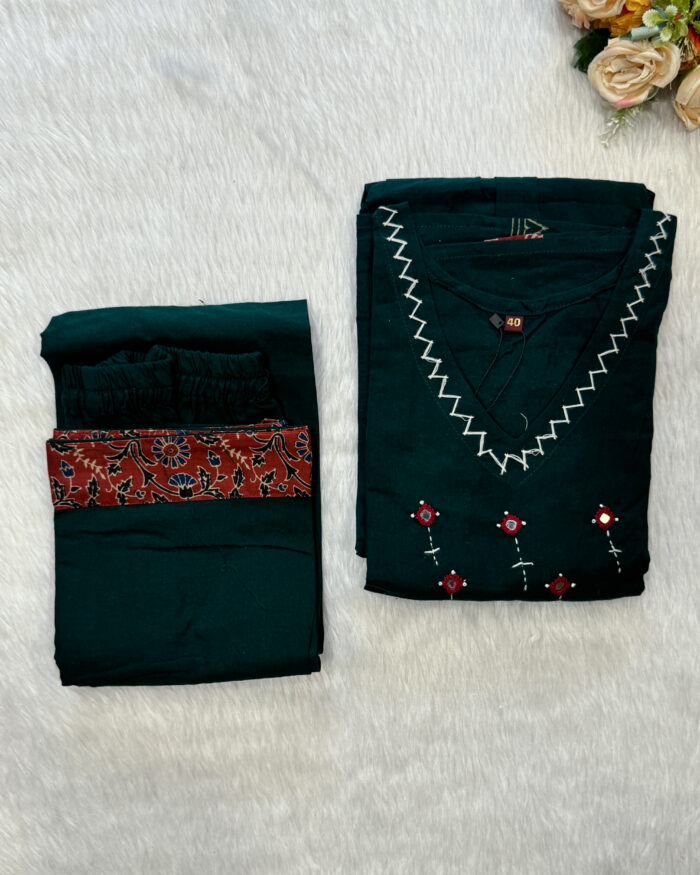 Anarkali Cotton Kurta Pant Set | RR0007A