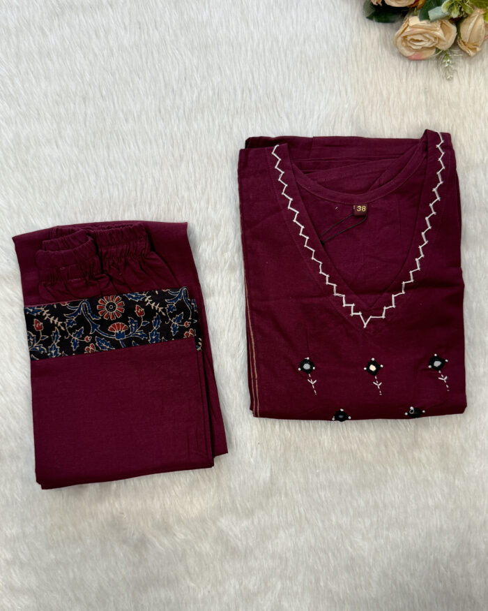 Anarkali Cotton Kurta Pant Set | RR0007B