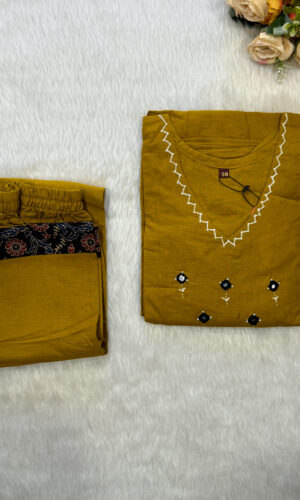 Anarkali Cotton Kurta Pant Set | RR0007F