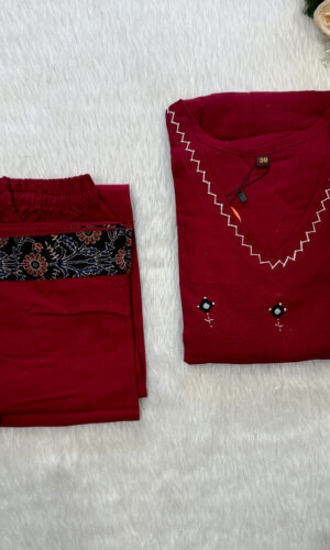 Anarkali Cotton Kurta Pant Set | RR0007D
