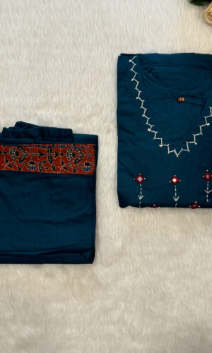 Anarkali Cotton Kurta Pant Set | RR0007E