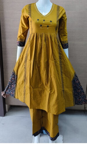 Anarkali Cotton Kurta Pant Set | RR0007F