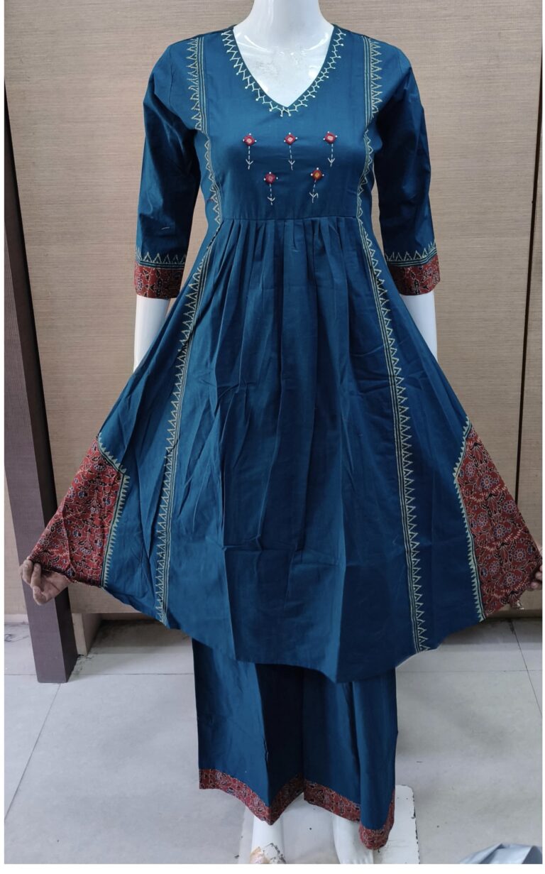 Anarkali Cotton Kurta Pant Set | RR0007E