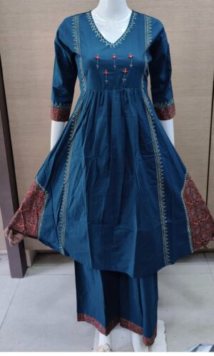 Anarkali Cotton Kurta Pant Set | RR0007E