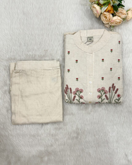 Natural Linen Cotton Salwar Set | JY0038