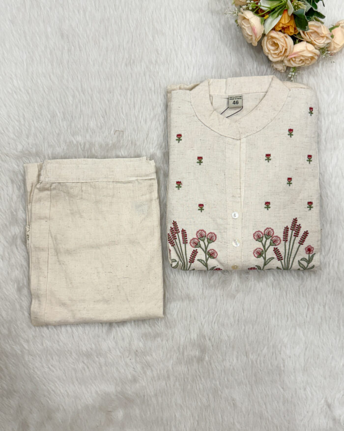 Natural Linen Cotton Salwar Set | JY0038