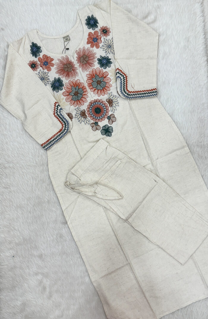 Natural Linen Cotton Salwar Set | JY0040