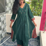 Anarkali Cotton Kurta Pant Set | RR0007A