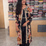 Attractive Indo Western Georgette Jacket With Silk Gown For Women's