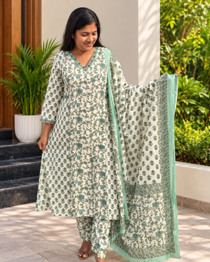 A-line Cotton Salwar Suit for Women