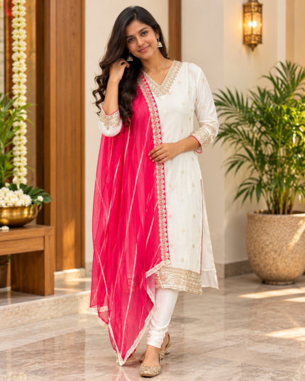 Gentle Glow Silk Salwar Set for women