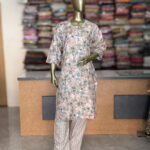 Office Wear Slub Cotton Kurta Pant Sets For Women's