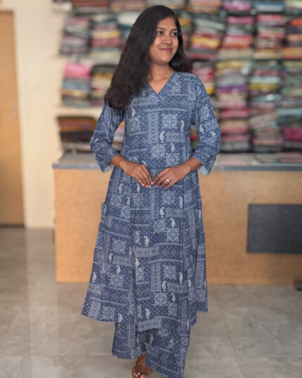 Attractive A-line Khadi Cotton Co-ord Suits For Women's