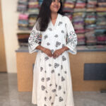 Attractive folk art Natural Linen Co-ord Suits For Women's