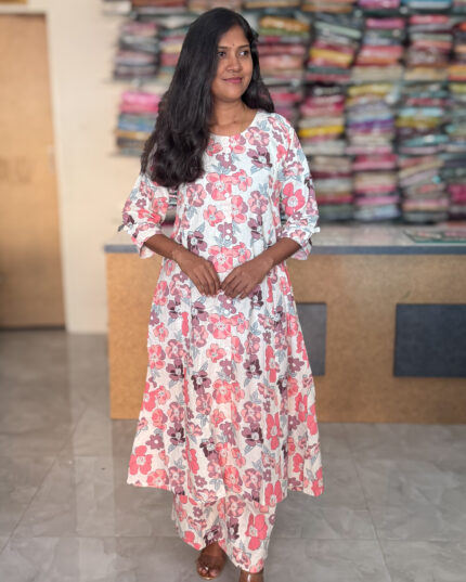 Attractive A-line Khadi Cotton Co-ord Suits For Women's