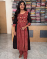 Attractive Anarkali Cotton Kurta Pant Set | JY0063