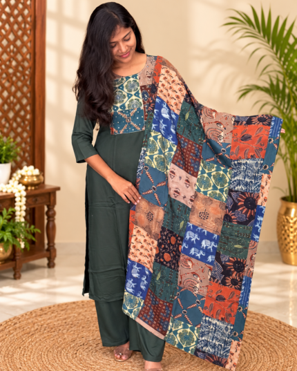 Attractive Semi Gaji Silk Salwar Set | RVC0001B