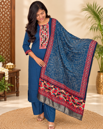 Attractive Semi Gaji Silk Salwar Set | RVC0001E