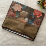 Printed Silk Saree with Contrast Blouse