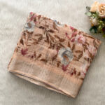 Silver Zari Work Linen Cotton Saree