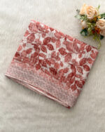 Leaf Printed Linen Cotton Saree