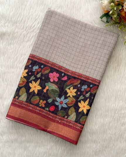 Cotton Silk Saree with Zari Border with Price