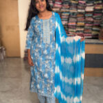 Rayon Capsule Salwar Set in Blue for Women's