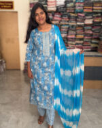 Rayon Capsule Salwar Set in Blue for Women's