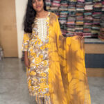 Rayon Capsule Salwar Set in Mustard for Women's