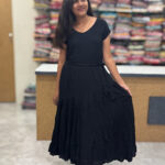 Elegant Chinnon Gown with Sleeves for Women's