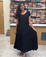 Elegant Chinnon Gown with Sleeves for Women's