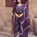 Rayon Salwar Set in Deep Purple Color with Price