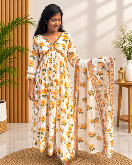 Alia cut soft mul cotton salwar set
