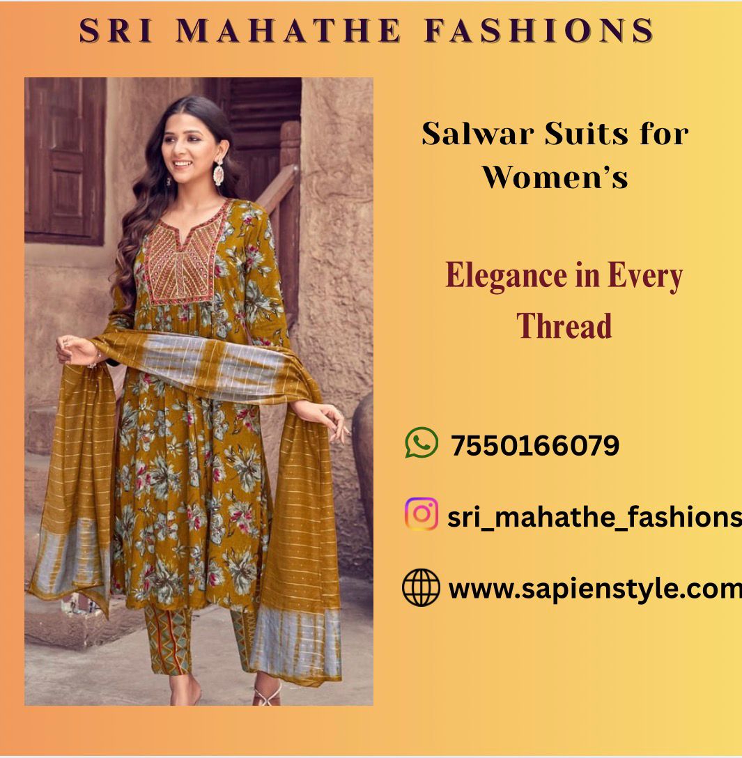 Budget friendly salwar suits for women in cotton fabric by Sri Mahathe Fashions