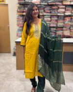 Luxurious Vatican Silk Yellow Salwar Set for women