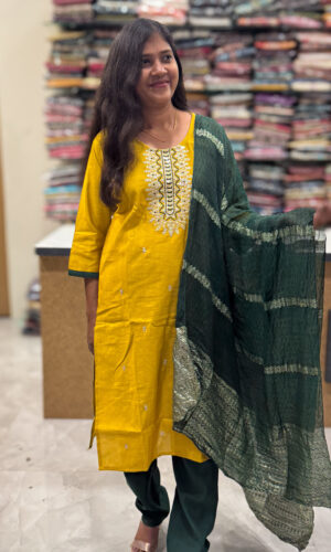 Luxurious Vatican Silk Yellow Salwar Set for women