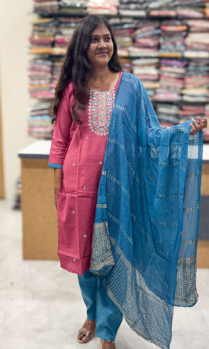 Luxurious Vatican Silk Ruby Pink Salwar Set for women