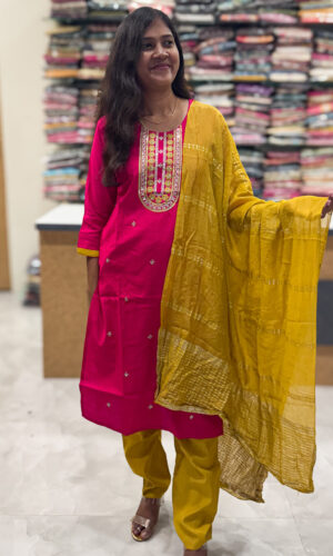 Luxurious Vatican Silk Pink Salwar Set for women