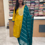 Luxurious Vatican Silk Turmeric Yellow Salwar Set for women