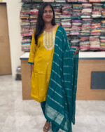 Luxurious Vatican Silk Turmeric Yellow Salwar Set for women