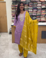 Luxurious Vatican Silk Lavender Salwar Set for women