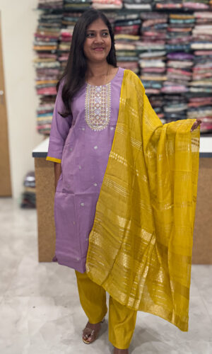 Luxurious Vatican Silk Lavender Salwar Set for women