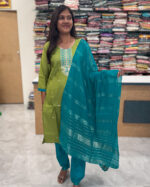 Luxurious Vatican Silk Grass Green Salwar Set for women